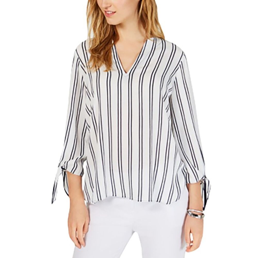 Michael Michael Kors Double Stripe Tie Sleeve Top